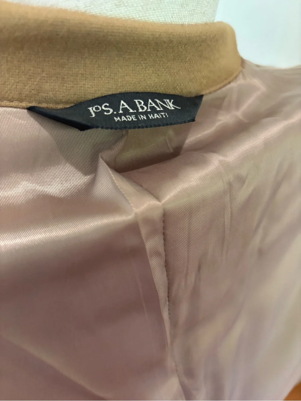 Jos. A. Bank 100% Cashmere Sport Coat Blazer Camel Tan 42R 2 Button